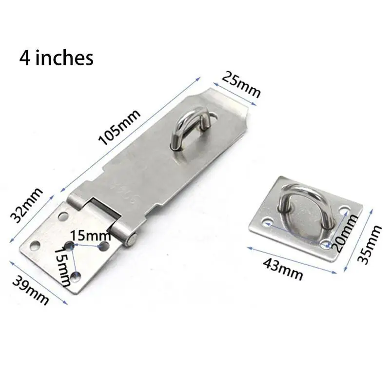 1pc Stainless Steel Door Buckle Hand Polished Chrome Finish Safety Bolts Thickened Door Buckles Anti-theft Door Locks Fittings - Цвет: B