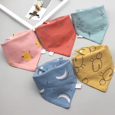 newborn socks for babies 5 Pcs/Lot Baby Bandana Bibs Scarf Burp Cloths Saliva for Newborn Infant Toddler Boys Girls Kids Cartoon Triangle Cotton Bib baby essential 