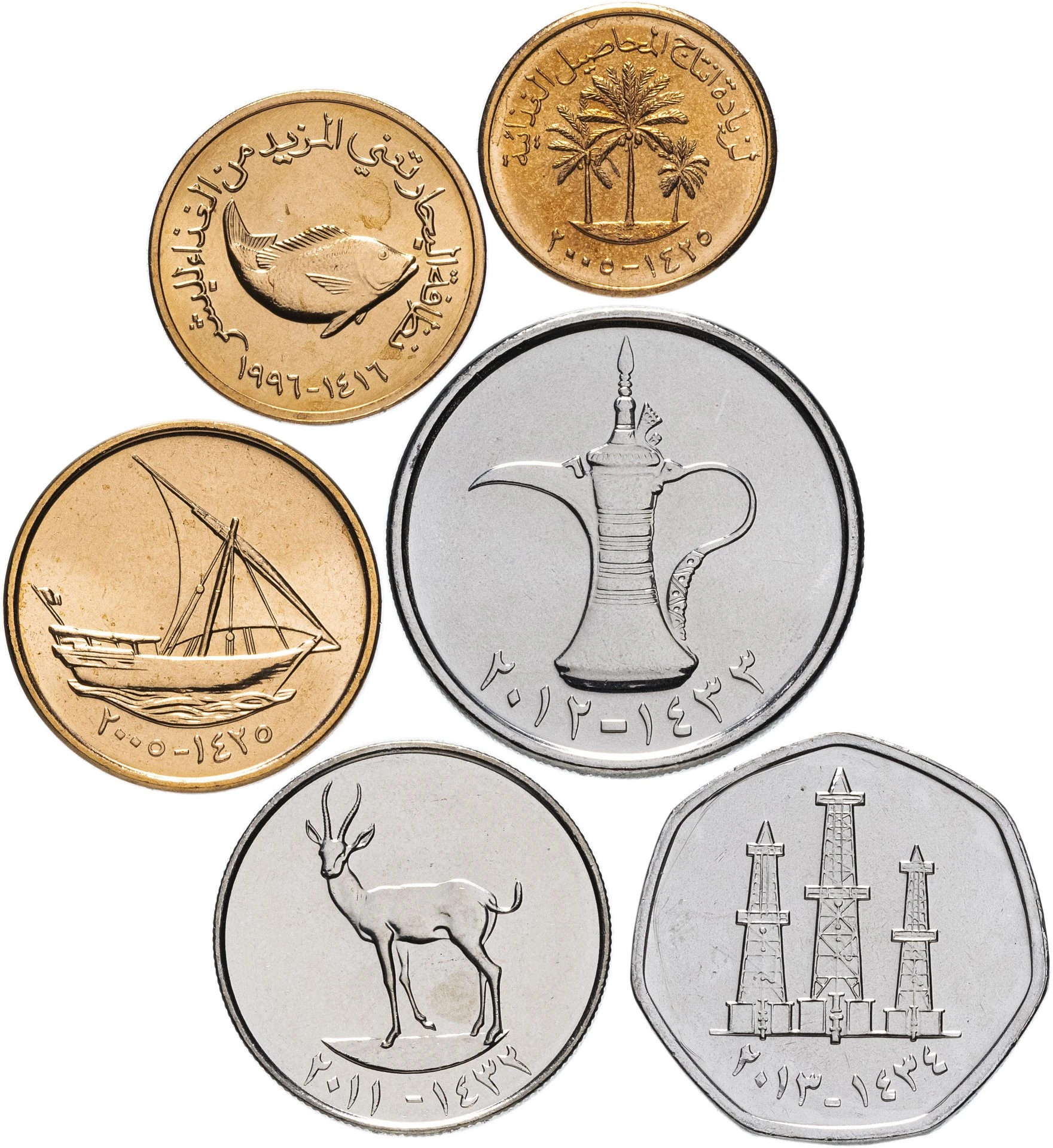 Set 6pcs Uae United Arab Emirates Coins Middle East Asia 100 Real Original Coin New Non Currency Coins Aliexpress