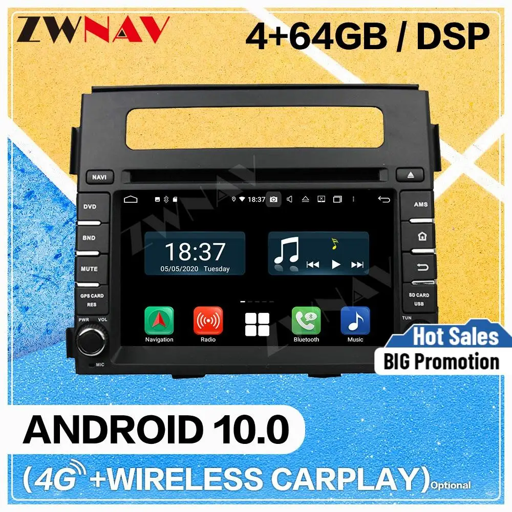 128 ГБ Carplay Android 10 экран мультимедийный DVD-плеер для KIA Soul 2012 2013 BT GPS-навигация Авто