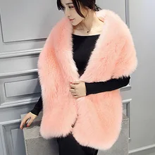 Искусственный меховой воротник, накидка, шаль, зимняя женская однотонная Длинная шерстяная имитация меха, шарфы, осенняя мода, гладкая большая шаль, Женские аксессуары