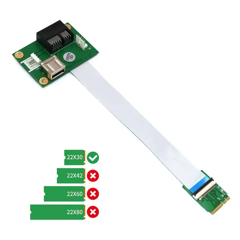 M.2 ключ PCI-E Mini Card 1X адаптер с достаточной прочностью и пересеченность переходная карта с 4 Pin Мощность Порты и разъёмы FPC плоский разъем кабеля