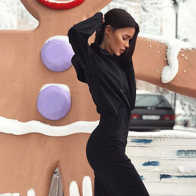 Liva girl женский комбинезон с капюшоном длинный рукав плюшевая Толстовка комбинезон женский s комбинезон для высокой талии плюс размер комбинезона