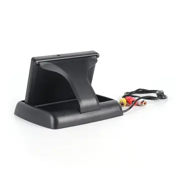 

Car Reversing Assistance Kit with Foldable Display + Round Rear View Camera Wateproof Vehicle Wide Angle Parking Backup System