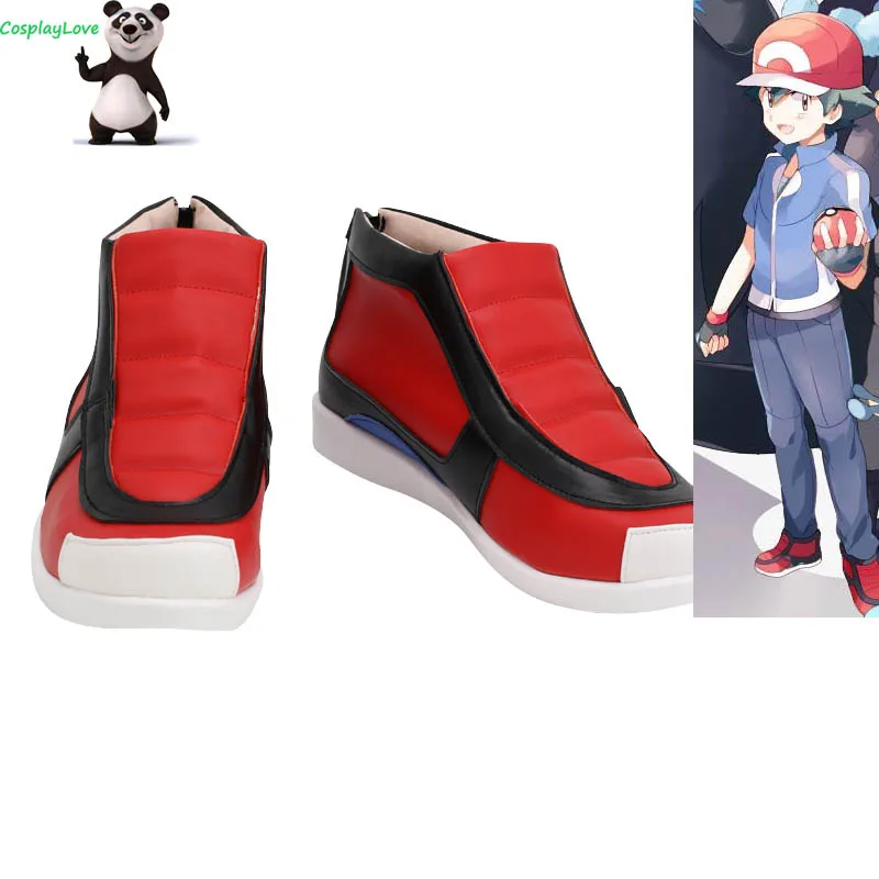 P Xy Ash Ketchum Red Cosplay Shoes Long Boots Newest Made For Female Male Cosplaylove - Shoes - AliExpress