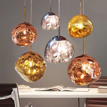 

Modern LED Pendant Lights Bar Glass Lava Lamp DIXON Melt Luminaire Silver Gold Red Hanging Pendant Lamp Decor Lighting Fixtures