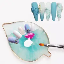 

Leaf Shape Resin Agate Stone Nail Art Color Palette Mixing Paint Plate Pad Polish Pallet DIY Manicure Practice Holder Tools