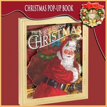 

The Night Before Christmas Pop-up Book with Light,Sound Kraft Paper with Exquisite Patterns Classic Attractive Story Dropship