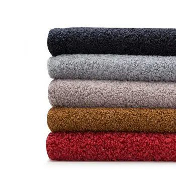 

Shearling Curly Fleece Fabric Sheepskin Material Velvet Plush Sheep Cashmere Sherpa Fabric Faux Short Fur Wool Fabric Gray