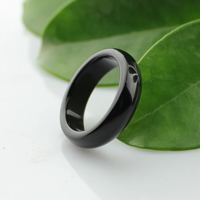 100 Natural Agate Black Jade Ring For Men Or Women Couple Lover Jade