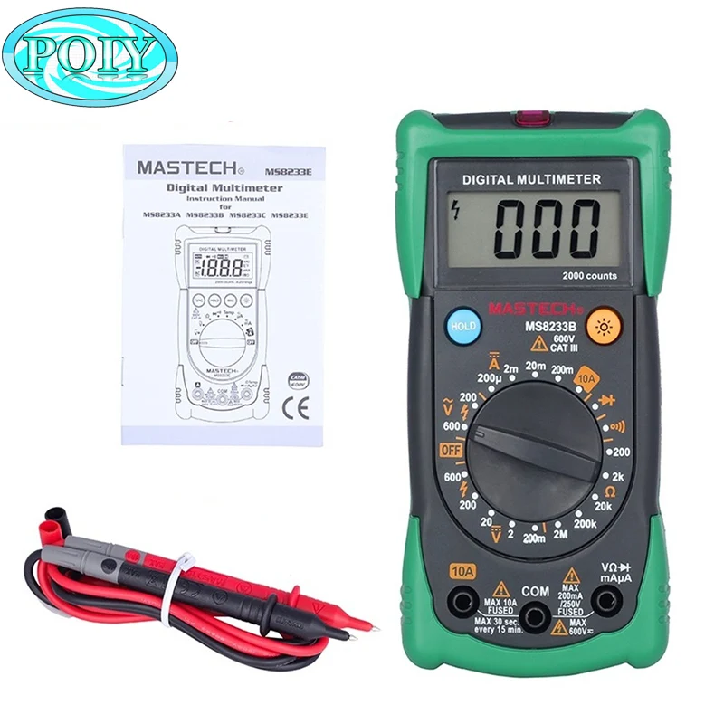 MASTECH MS8233B Цифровой Мультиметр LCR Бесконтактный измеритель напряжения с