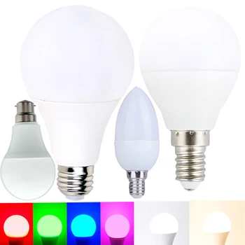 

E27 E14 B22 LED Bulb Lamps 20W 3w 15W 5W 9W 12W Lampada LED Light Bulb AC 220V 230V 240V Bombilla Spotlight Cold Warm White