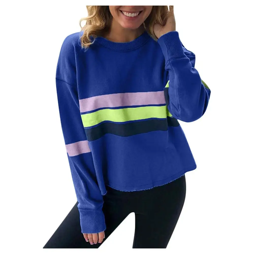 

Women's T-shirt Fashion Stripe Printed O-neck T-shirt Printed Long Sleeve T-shirt Spring Autumn Harajuku Top Gothic Female