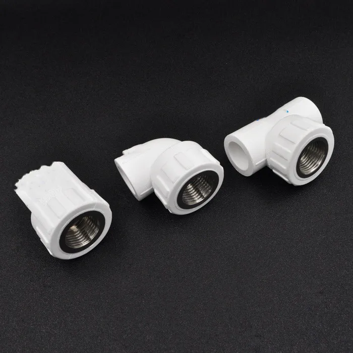 PPR water pipe fittings outer wire inner wire elbow direct three-way stop valve full plastic copper live joint plug 4 minutes 20
