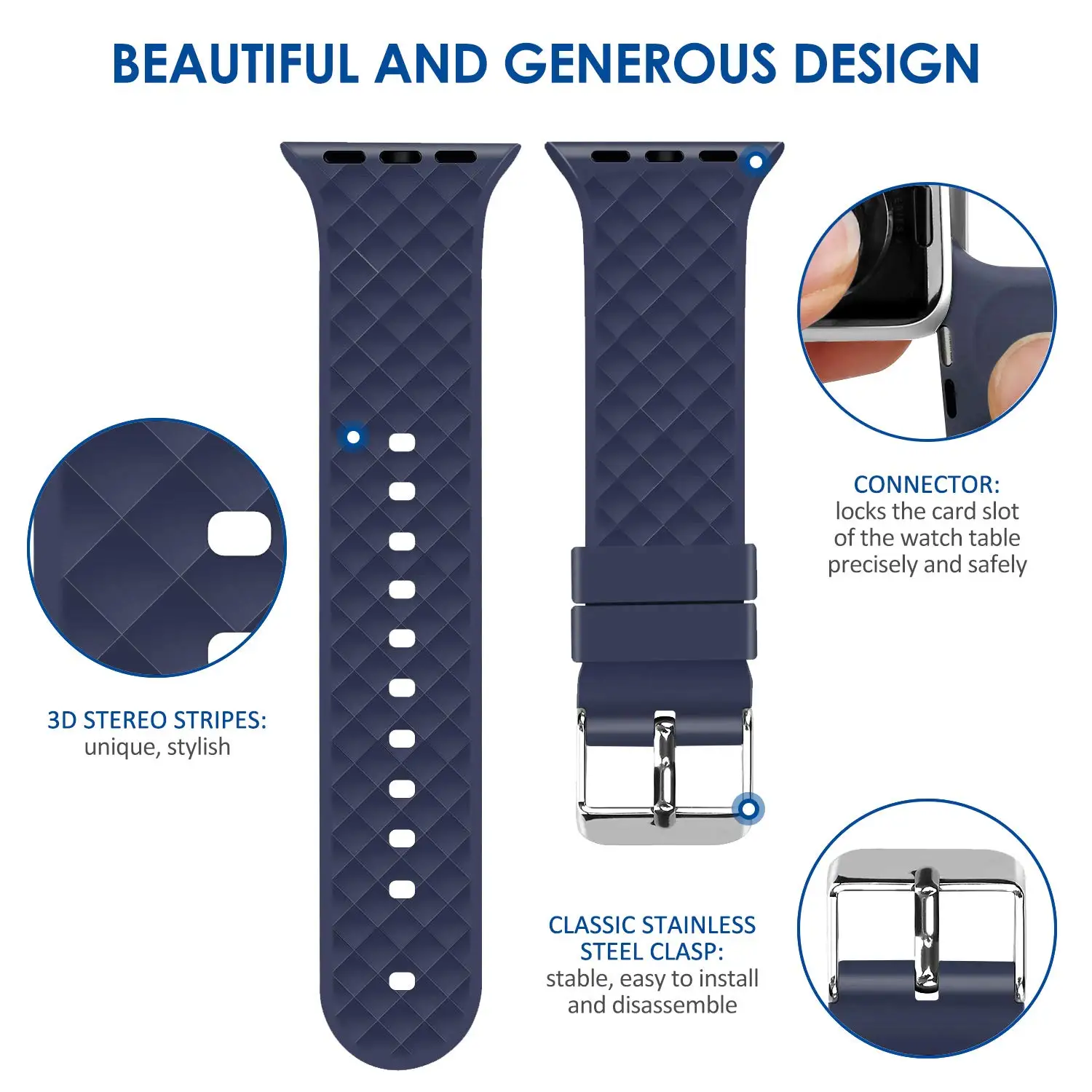 Силиконовый ремешок для Apple watch band 5 44 мм 40 мм iwatch band 38 мм 42 мм ромбический узор ремешок для часов Браслет Apple watch 4 3 2 1 38