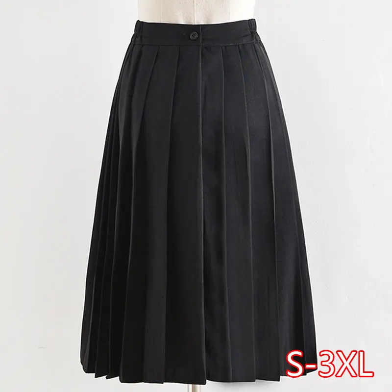 Download Fashion High Waist School Uniform Skirt Long Pleated ...