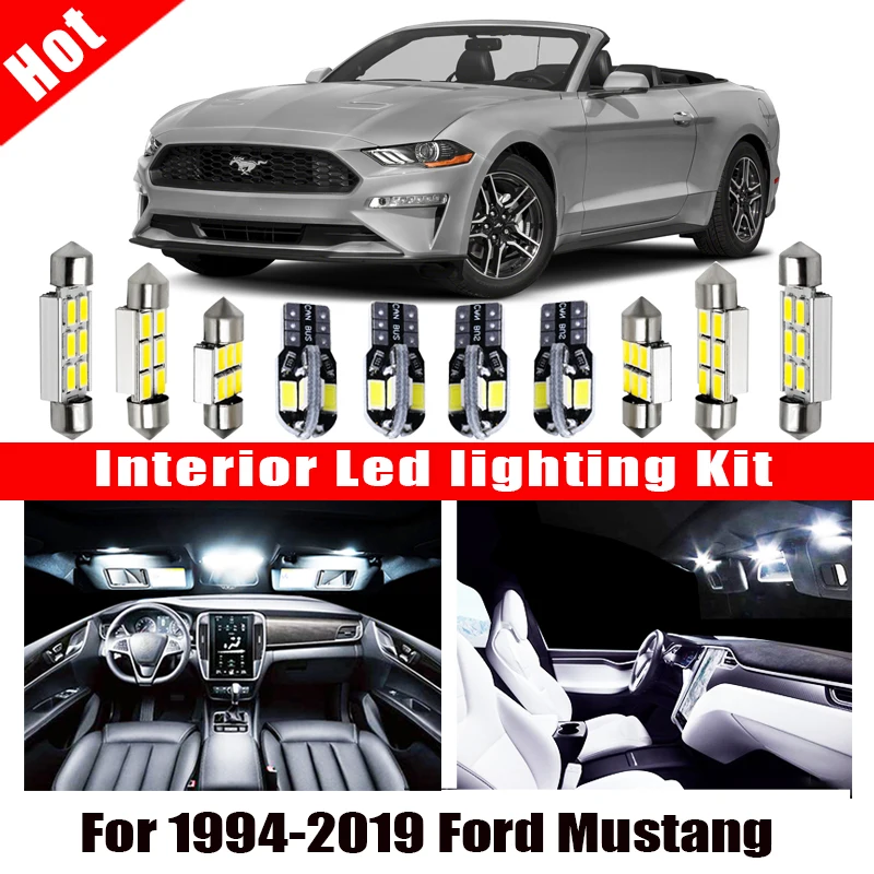Для 1994 2019 Ford Mustang белые автомобильные аксессуары Canbus без ошибок светодиодный