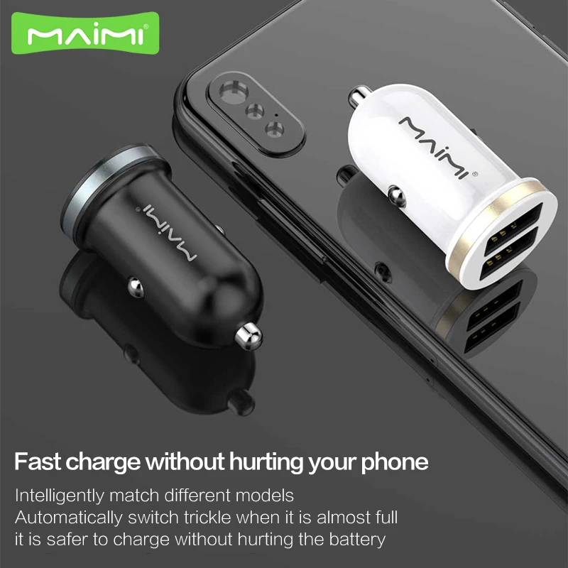 2.4A мини автомобильное быстрое зарядное устройство с двумя usb-портами, двойной USB мобильный телефон, Быстрая автомобильная зарядка для 6 7 8 X XR type C Android, автомобильное зарядное устройство