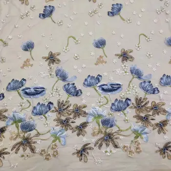 

best quality Sat-18.9807 embroidered African Tulle Lace Fabric African French Lace Fabric with embroidery