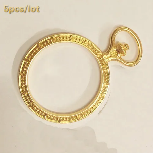 Popular5pcs/лот карманные часы Подвеска на металлическом каркасе Шарм рамка Установка Кабошон Установка УФ полимерный Шарм для ожерелья серьги фурнитура - Цвет: gold