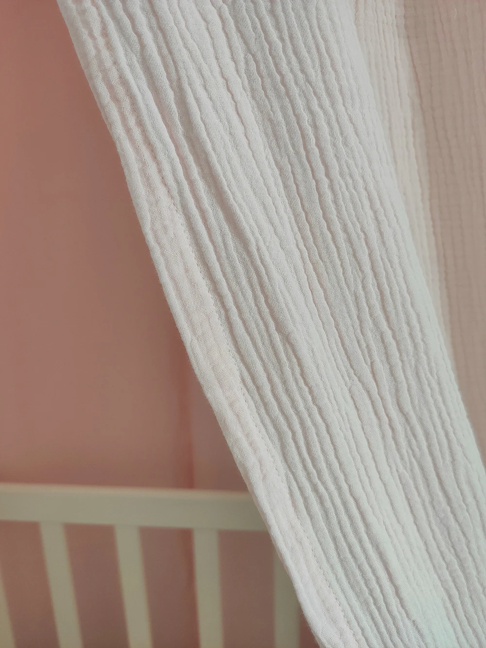 100% Premium Muslin Cotton Hanging Canopy with Frills Bed Baldachin for Kids Room 6