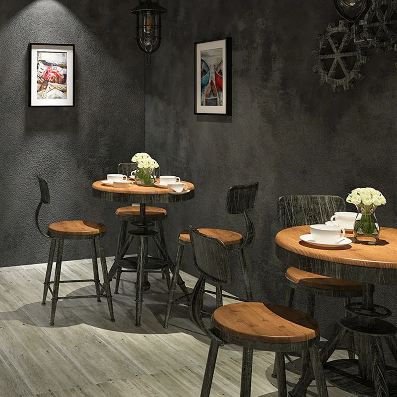 

New Products Retro Cement Gray Wallpaper Industrial-Style Clothing Store Restaurant Bar Internet Cafe Faux Cement Pattern Gray W