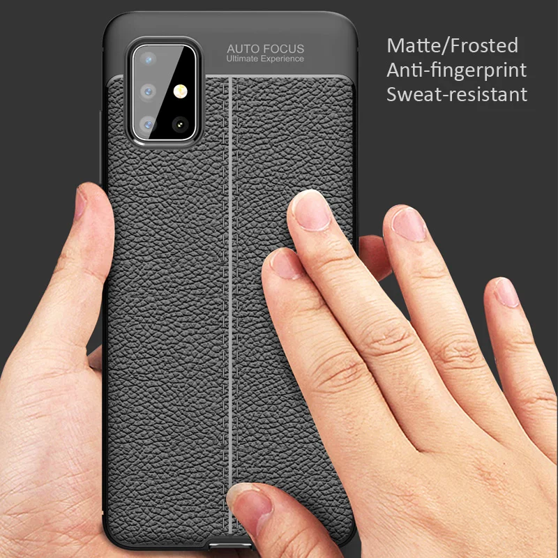 Ударопрочный чехол KEYSION для Samsung Galaxy A51 A71 A81 A91 кожаный силиконовый с зернистой