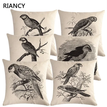 

1pcs Black White Eagle Pattern Cotton Linen Throw Pillow Cushion Cover Car Home Sofa Bed Decorative Pillowcase Funda Cojin 40651