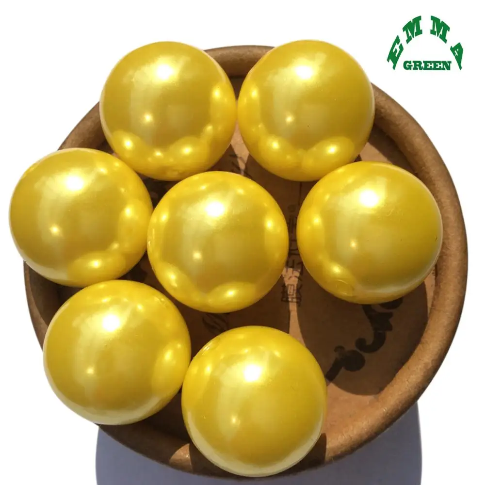 Pearl Bead Round Bright Yellow Acrylic Chunky Beads For Jewelry Making