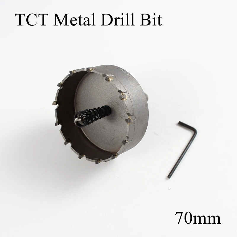 1 шт. 70 мм TCT Отверстие пилы резак ядро HSS Сверло твердосплавное для пластины из нержавеющей стали железного металлического сплава резка бурения электроинструмент