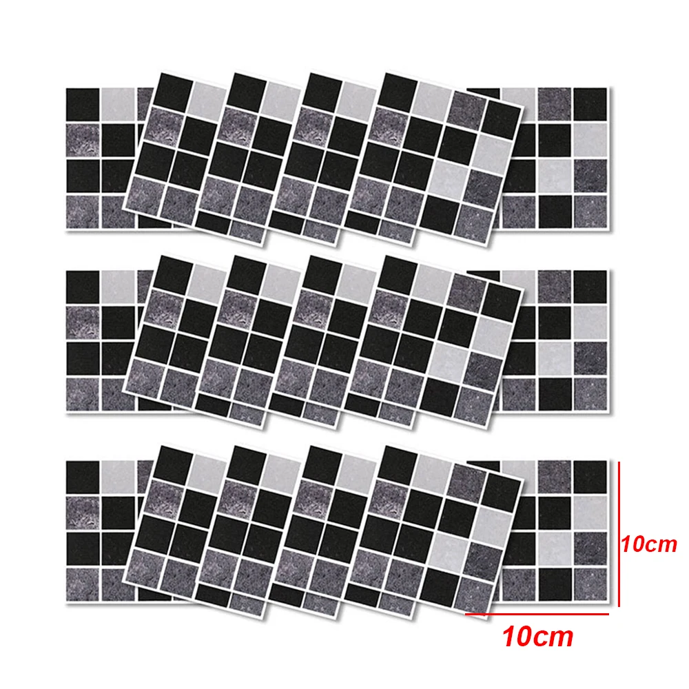 18 шт. имитация Мозаики ПВХ плитка наклейки на стену для кухни ванной комнаты водонепроницаемый Высокая прозрачность поставляется с клеем