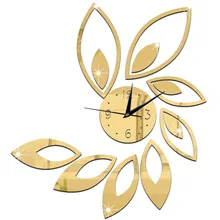 3D зеркальные настенные часы Наклейка на стену цветок искусство современный дизайн беззвучные часы домашний декор креативный подарок часы модные товары для дома