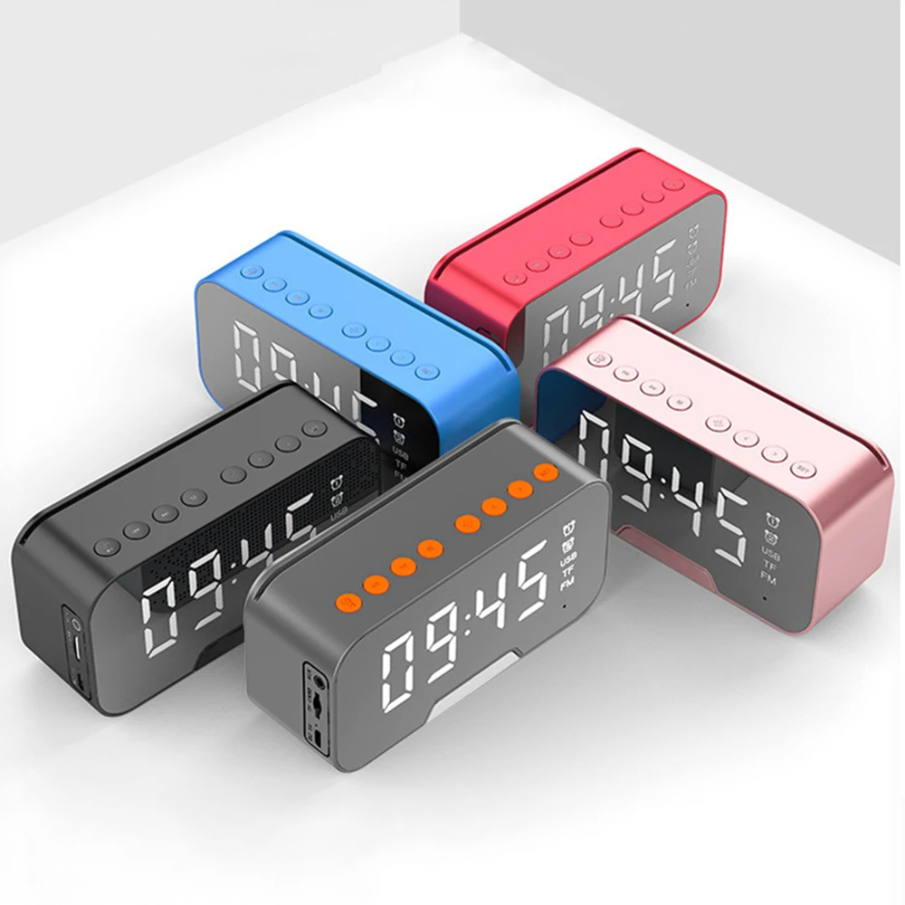 Многофункциональные часы с Bluetooth динамиком fm радио светодиодный зеркальный