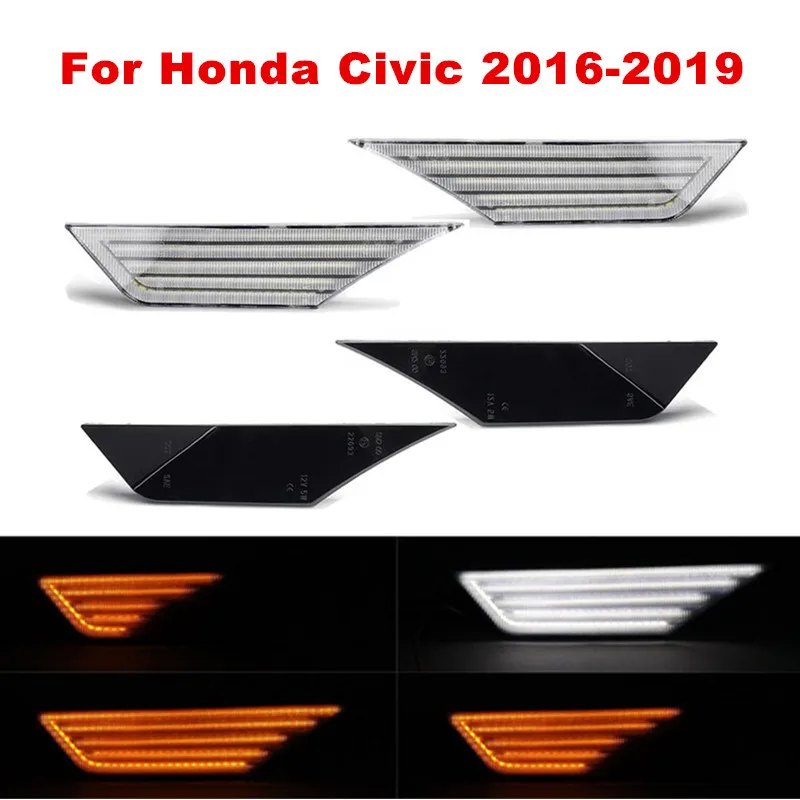 Pair Flowing LED Side Marker Repeater Light Turn Signal Lights Indicator Lamps For Honda Civic 10th Gen 2016 2017 2018 2019 2020
