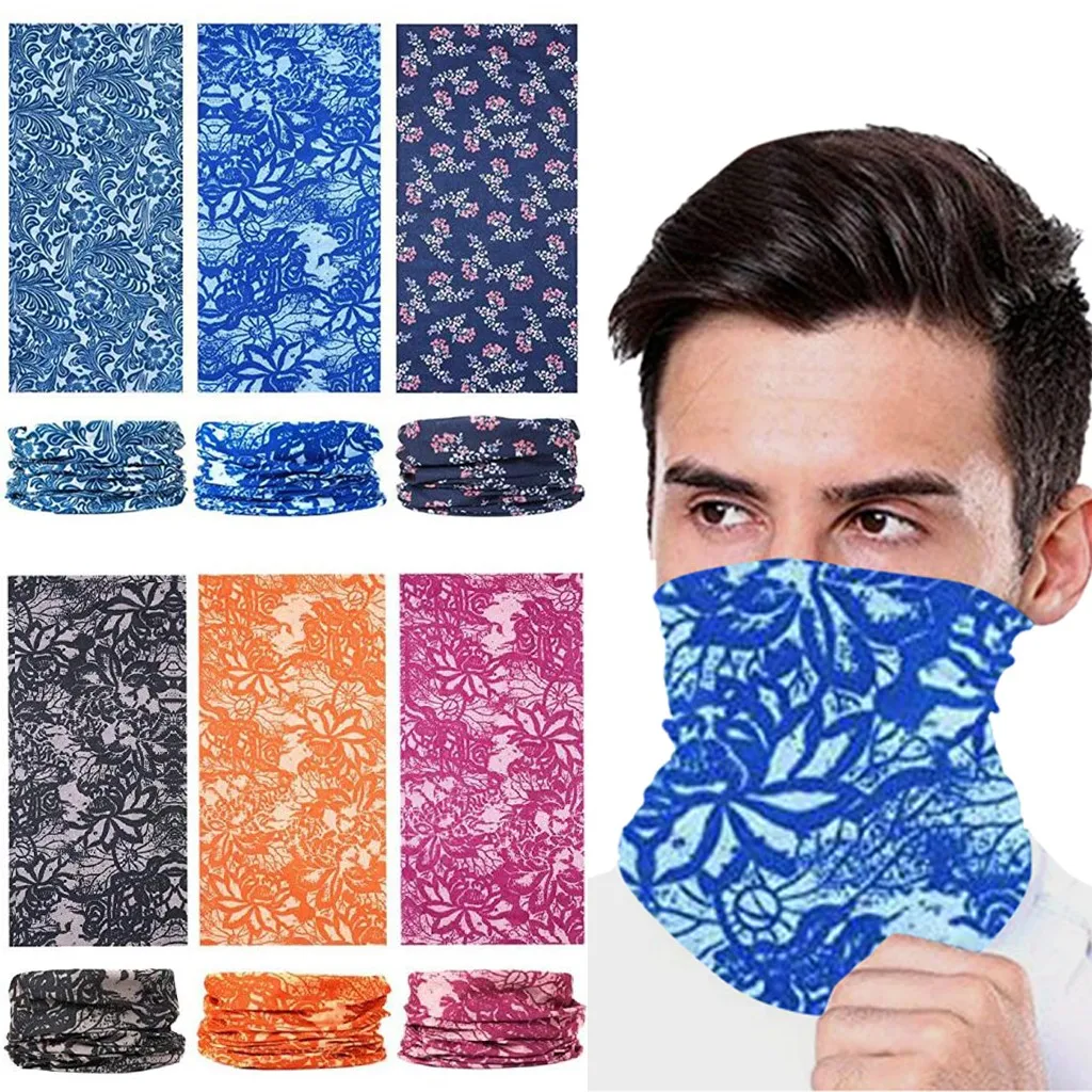 

Six Pieces Unisex Men Women Outdoor Headband Scarf Neck Windproof Anti-flu Face Mask Sun Protection Bandana