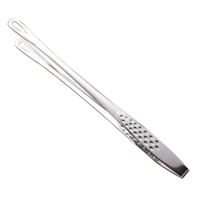 Kapmore 1pc Stainless Steel Food Tongs Long Handle Non-Slip Barbecue Tongs Steak Tongs Kitchen Cooking Tools Accessories 5