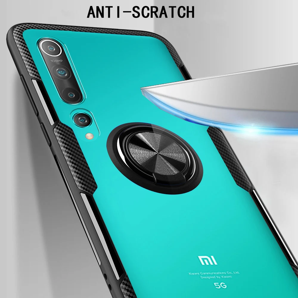 Прозрачный чехол KEYSION с кольцом для Xiaomi Mi 10 Pro Note 9T Mi9 Lite противоударный телефона