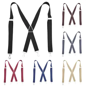 

Mens Women Suspenders Braces Szelki X-Back 3.5cm Wide Adjustable Tirantes Solid Straight Clasps Jartiyer Para Suspensorio Bretel