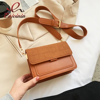 

PU Leather Flap Bag for Women 2021 Winter Trendy Stone Pattern Crossbody Shoulder Handbags Branded Trending Handbag Solid Purses