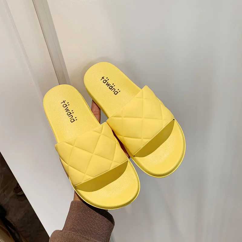 2021 Spring new leisure oneword solid color beach slippers indoor drag fashion womens shoes SU02