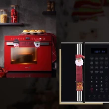 4 шт Рождественские Чехлы для ручек холодильник Санта-шаблон дверная ручка крышка защитные перчатки украшение дома ручки крышки