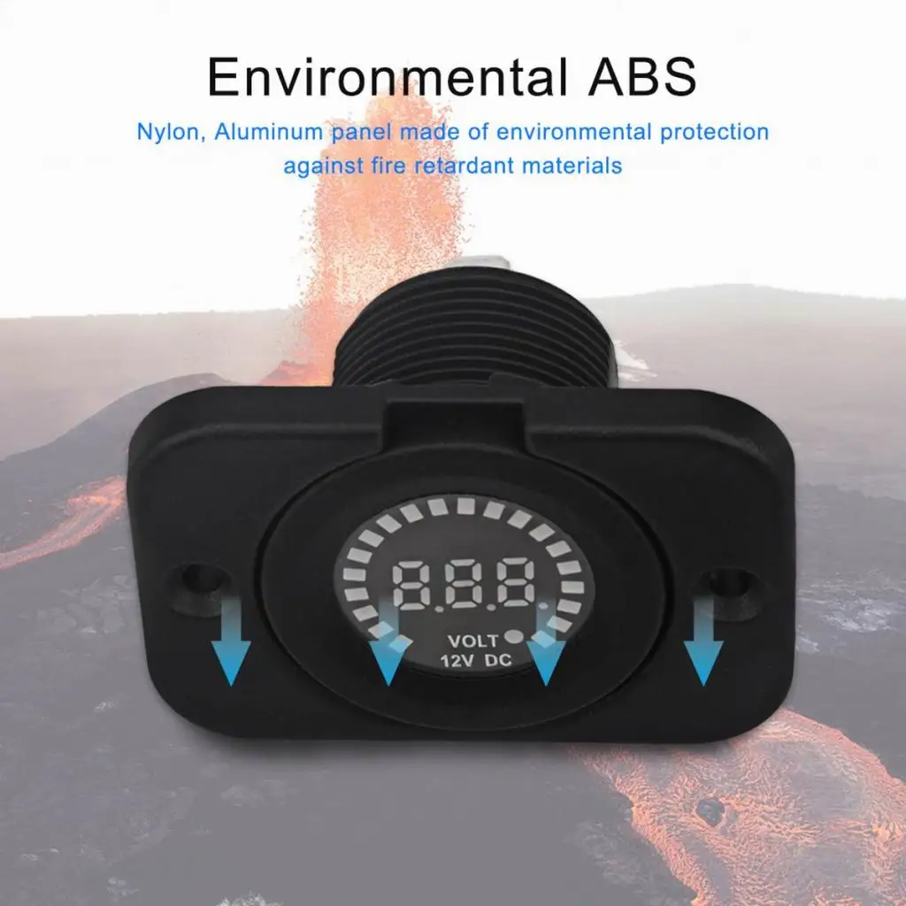 DC 12V LED Digital Panel Voltmeter Volt Meter Gauge for Car, Motorcycle, Boat, ATV,Camper, Caravans, Travel Trailer