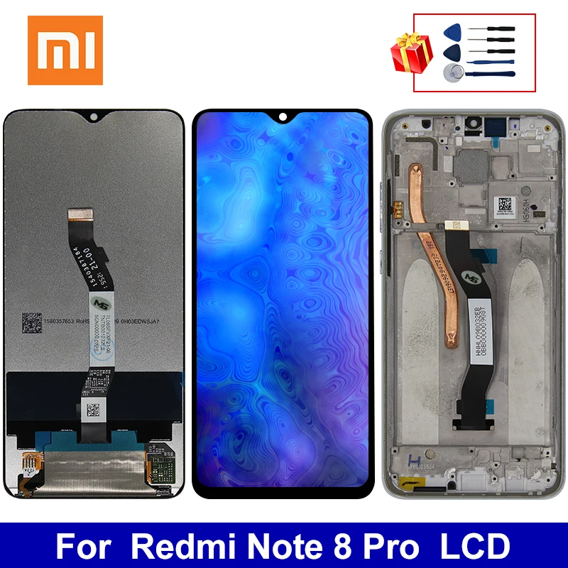 ЖК дисплей 6 53 дюйма для Xiaomi Redmi Note 8 Pro сенсорный экран с дигитайзером запасные