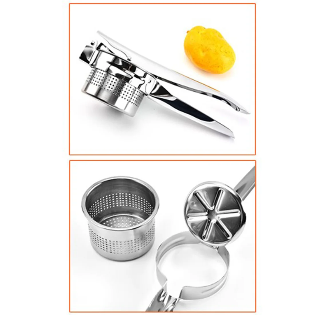 1 Pcs 26.7*7*8cm Stainless Steel Potato Masher Ricer Press Mashed