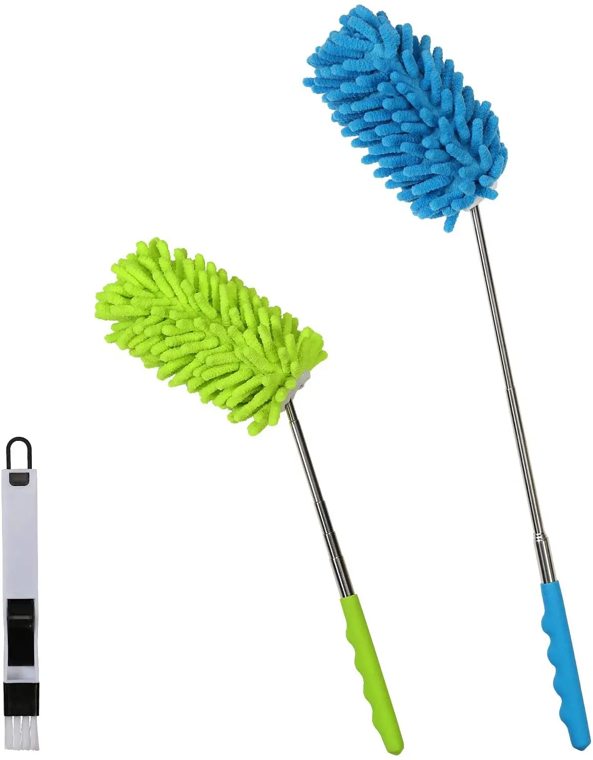 METABLE 40pcs Microfiber Duster Dusting Brushes with 20pcs Telescoping Pole and Groove Gap Cleaning Brush for Home Office | Дом и сад