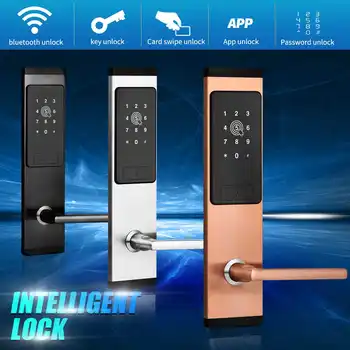 

Electronic Door Lock bluetooth APP Smart Code Card Key Touch Screen Digital Password Lock for Home