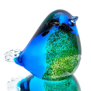 

H&D Glass Bird Handmade Blown Glass Animal Figurine Christmas Birthday Gift Collection Showpiece Sculpture for Home Office