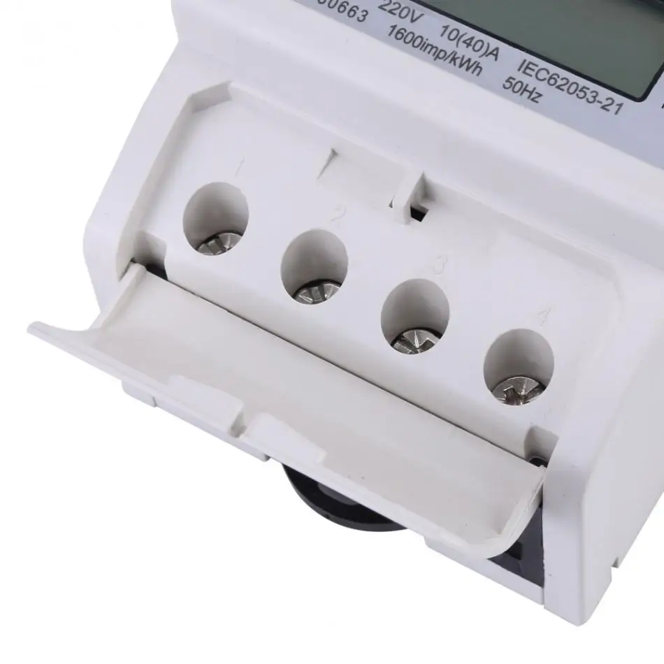 Горячая цифровой AC 220V 10(40A) DIN-рейка счетчик Электрический счетчик цифровой lcd однофазный электронный кВт-ч Электрический метр