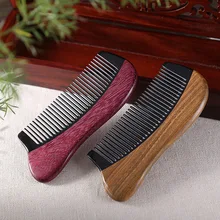 

Fine natural green sandalwood violet black buffalo horn comb hot style health care massage comb