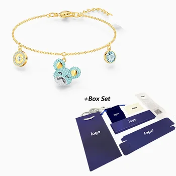 

Fashion Jewelry SWA New Small Mouse Bracelet Mouse Pattern Crystal Gold Bracelet Female Jewelry Romantic Birthday Gift
